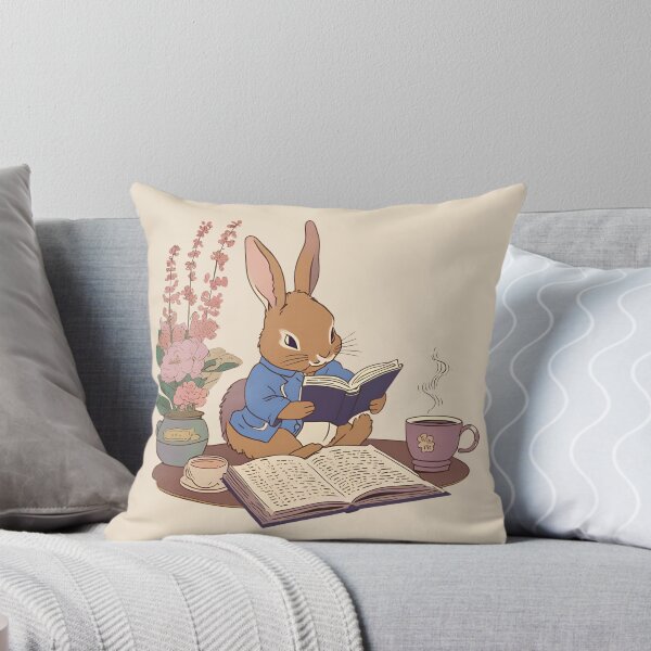 Item preview, Vintage Harlequin Rabbit Bunny Loves Reading Book Nerd Mom and Coffee Lover  designed and sold by wigobun.