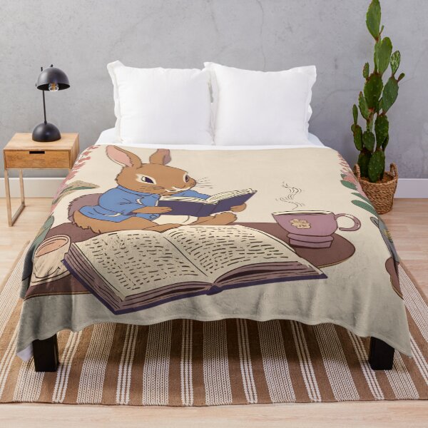 Item preview, Vintage Harlequin Rabbit Bunny Loves Reading Book Nerd Mom and Coffee Lover  designed and sold by wigobun.