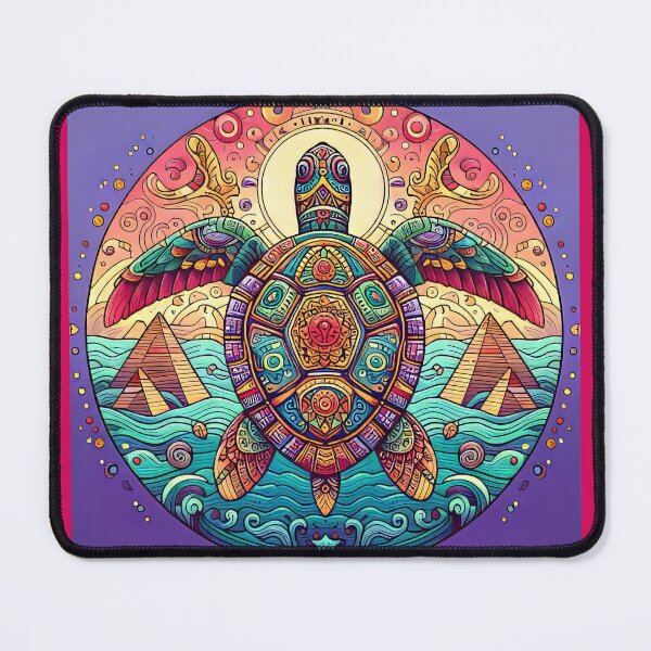 Item preview, Sea Turtle Egyptian Influence Colorful Graphic Design designed and sold by CattyCornerPOD.