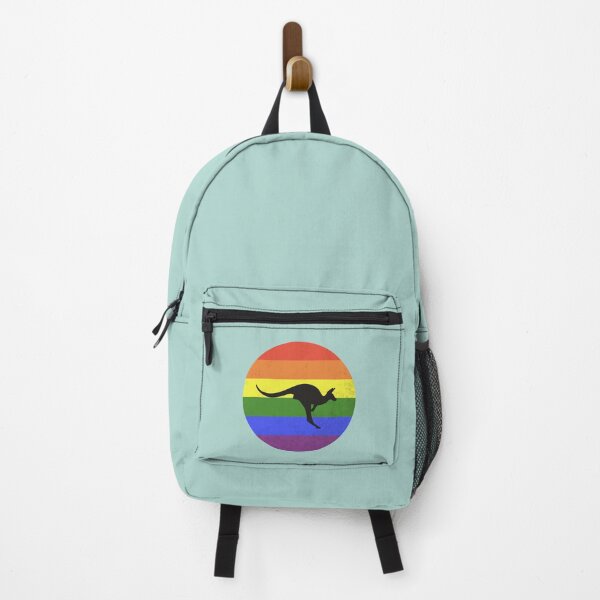 Artikelvorschau, Känguru Silhouette Regenbogen Retro Sonne Australischer Stolz entworfen und verkauft von MomentumCloset.