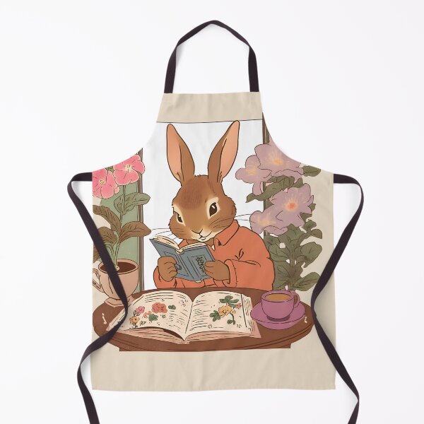 Item preview, Vintage Cute Flemish Giant Rabbit Bunny Loves Reading Book Nerd Mom Loves Coffee designed and sold by wigobun.
