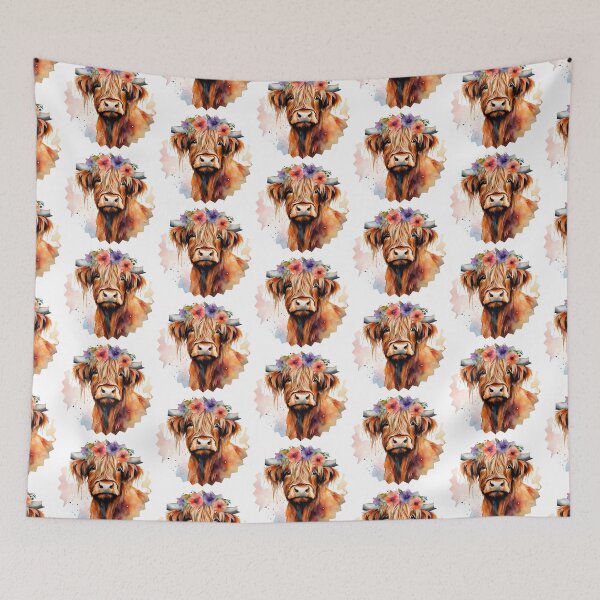 Item preview, Highland Cow With Flowers in her Hair designed and sold by Cheeky-Tito.