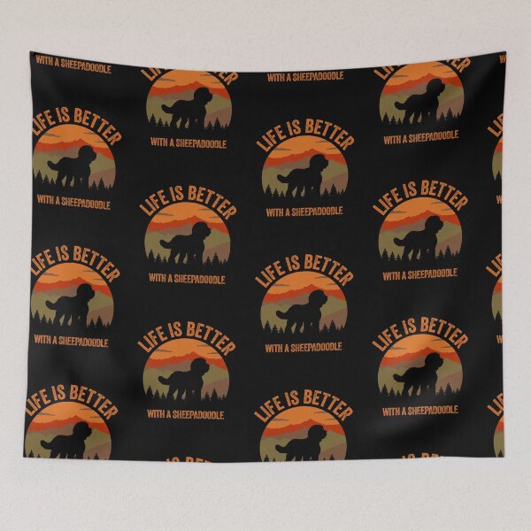 Item preview, Life Is Better With A Sheepadoodle Vintage Country Gift  designed and sold by Guarddogdrive.