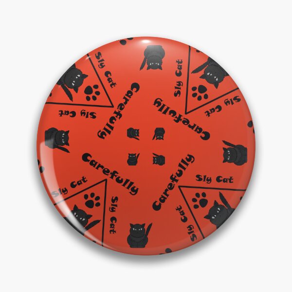 Item preview, Pattern with Sly Cat warning signs designed and sold by Cherevan.