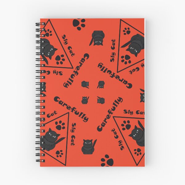Item preview, Pattern with Sly Cat warning signs designed and sold by Cherevan.
