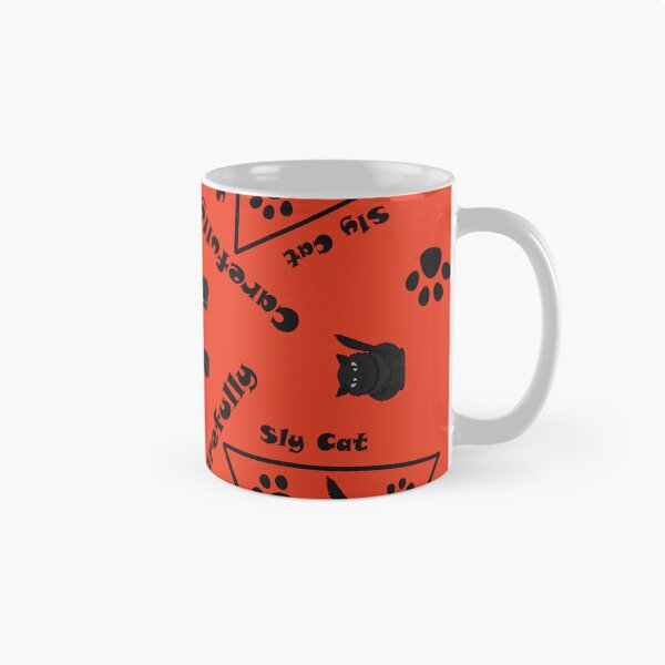 Item preview, Pattern with Sly Cat warning signs designed and sold by Cherevan.