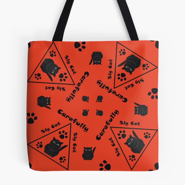 Item preview, Pattern with Sly Cat warning signs designed and sold by Cherevan.