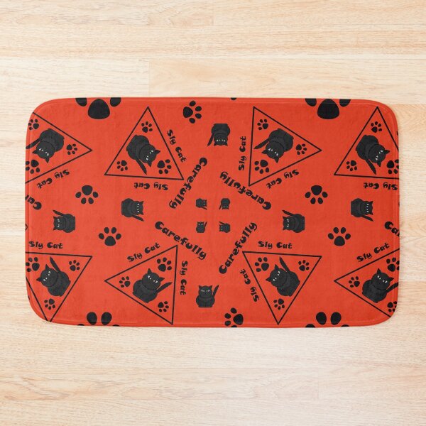 Item preview, Pattern with Sly Cat warning signs designed and sold by Cherevan.