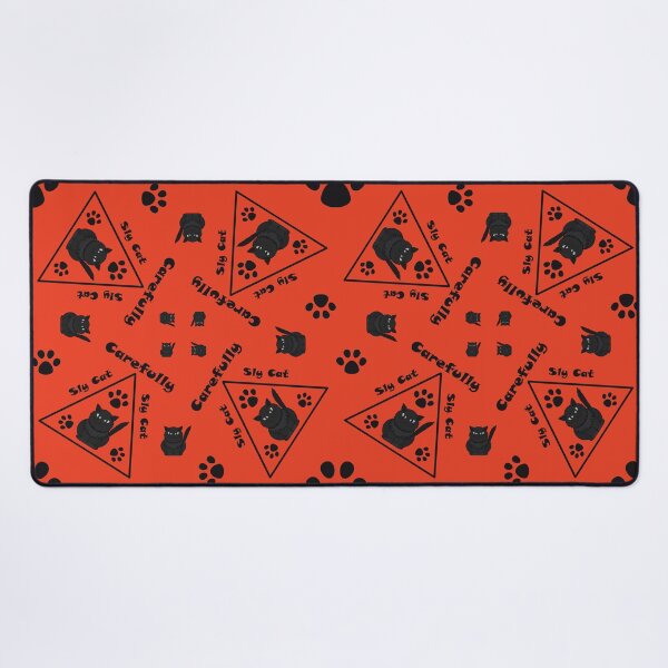 Item preview, Pattern with Sly Cat warning signs designed and sold by Cherevan.