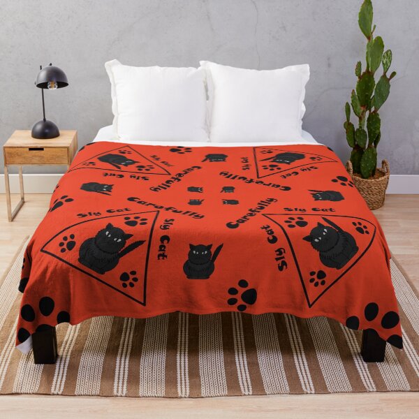Item preview, Pattern with Sly Cat warning signs designed and sold by Cherevan.