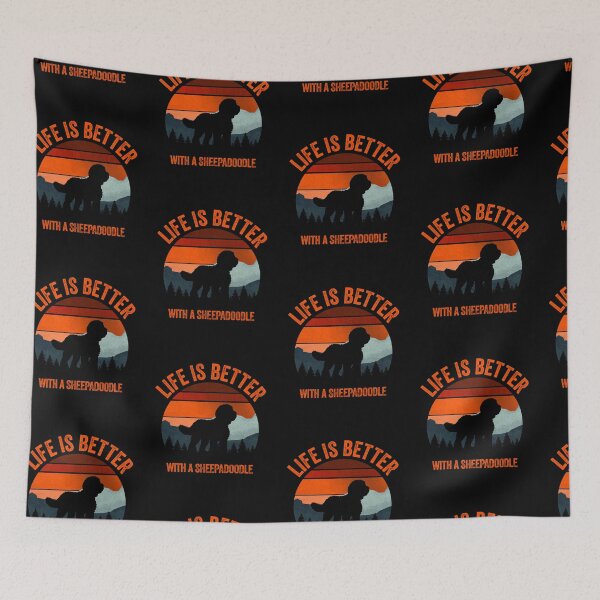 Item preview, Life Is Better With A Sheepadoodle Vintage Country Gift  designed and sold by Guarddogdrive.