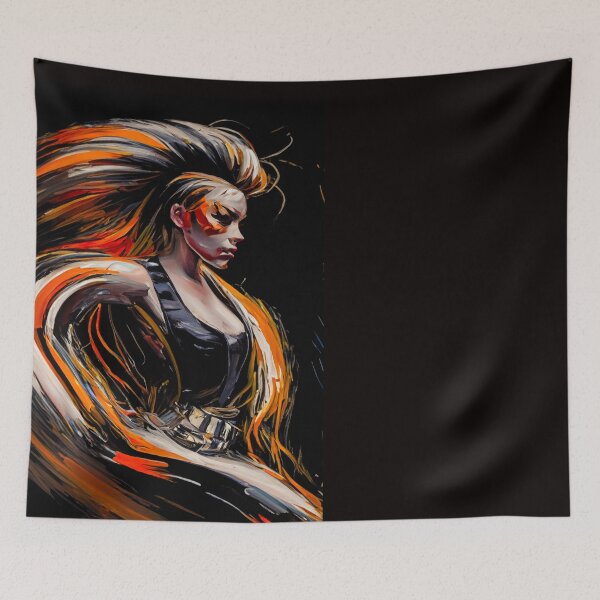 Item preview, Futuristic vibrant Punk rocker oil paiting fine art. designed and sold by paulo silveira.