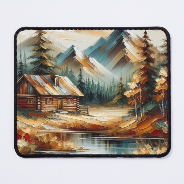 Item preview, Abstract Earth Tone Cabin In The Mountain Valley designed and sold by CL JOHNSON.