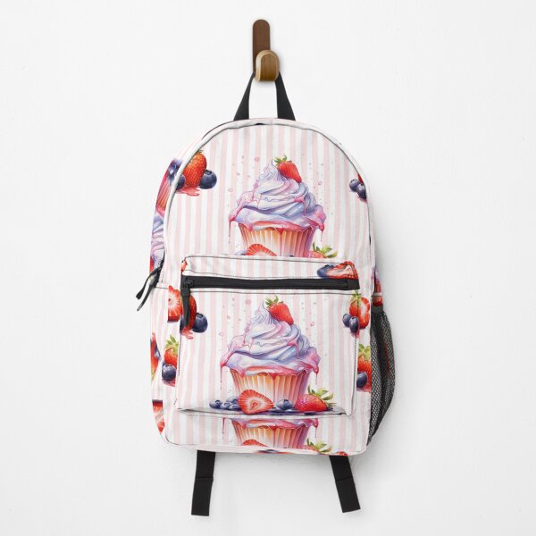 Item preview, Seamless pattern of delicious muffins with pink stripe on the background designed and sold by Ekalininart.