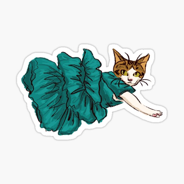 Dressed to the Nine Lives: Wigglenoodle Sticker