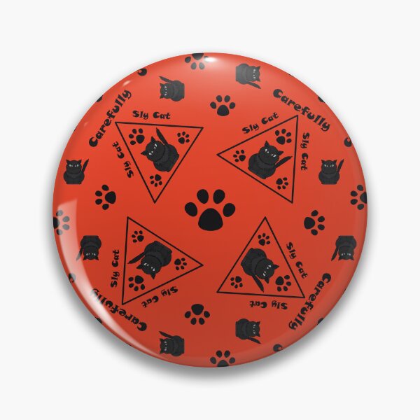 Item preview, Pattern with Sly Cat warning signs designed and sold by Cherevan.