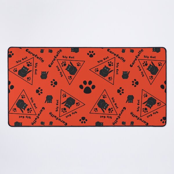 Item preview, Pattern with Sly Cat warning signs designed and sold by Cherevan.