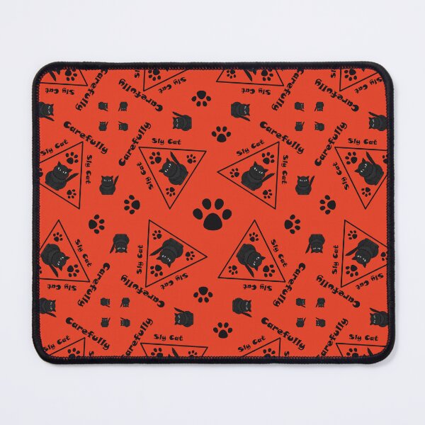 Item preview, Pattern with Sly Cat warning signs designed and sold by Cherevan.