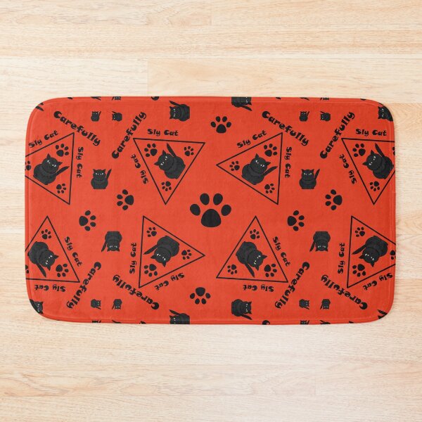 Item preview, Pattern with Sly Cat warning signs designed and sold by Cherevan.