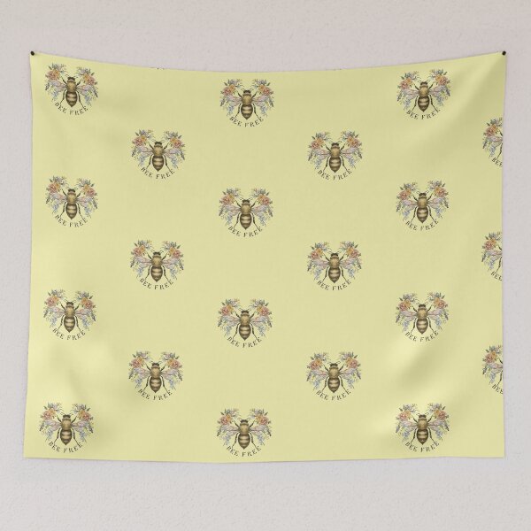 Item preview, Bee with flowers and inscription Bee Free designed and sold by M R Design.