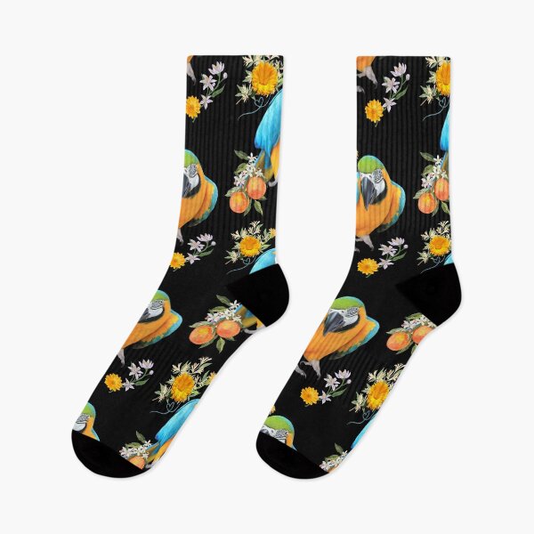 Item preview, Colorful Macaw Parrot With Pretty Flowers Design designed and sold by EarthArtDesigns.
