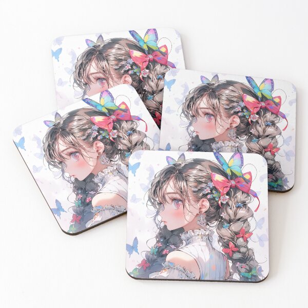 Item preview, Cute Pigtail Braids Summery Anime Girl designed and sold by bubblegoth.