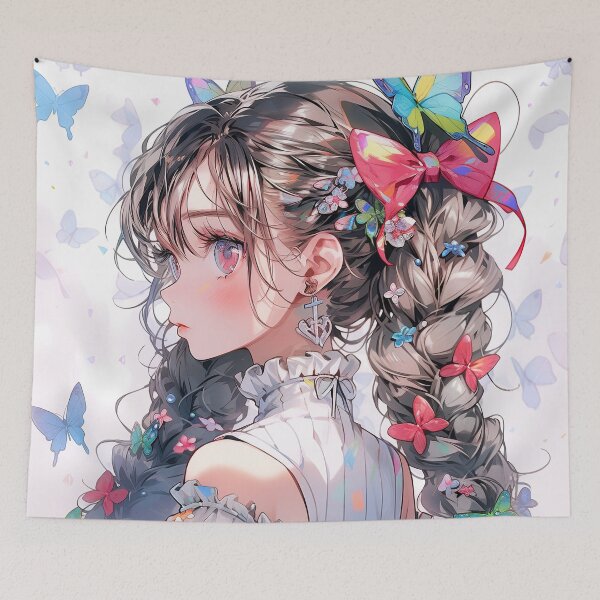 Item preview, Cute Pigtail Braids Summery Anime Girl designed and sold by bubblegoth.