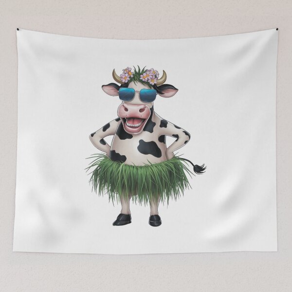 Item preview, A charming, cheerful cow with glasses and a skirt designed and sold by MagelliShop.