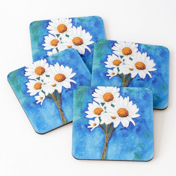 Item preview, Daisies on a blue background designed and sold by Cacatuart.