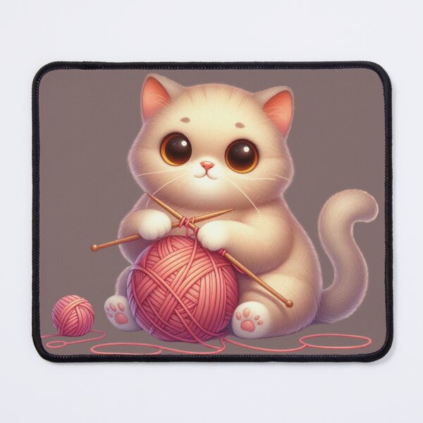 Item preview, cat knitting designed and sold by jkrphoto.