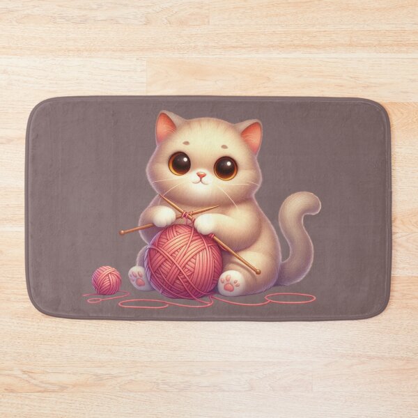 Item preview, cat knitting designed and sold by jkrphoto.
