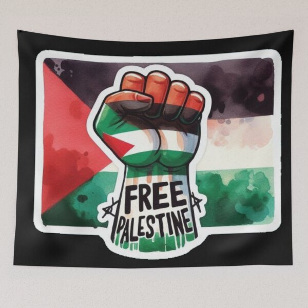 Item preview, Free Palestine Flag and Fist Watercolour designed and sold by EpiphanyArt28.