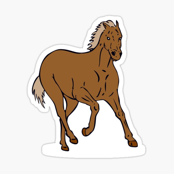 Mustang Galloping Retro Sticker