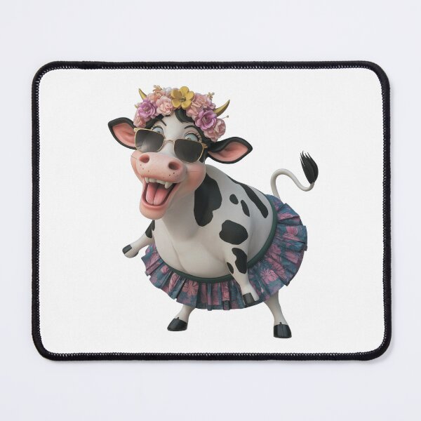 Item preview, A charming, cheerful cow with glasses and a skirt designed and sold by MagelliShop.
