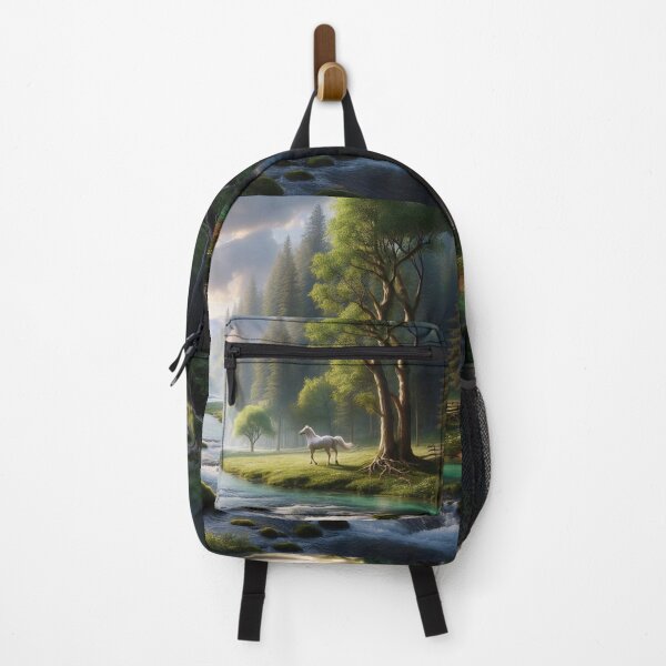 Item preview, Serene Sunrise Over Tranquil River in Forested Landscape designed and sold by ArtComixHaven.