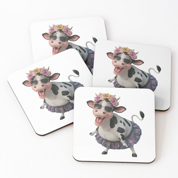 Item preview, A charming, cheerful cow with glasses and a skirt designed and sold by MagelliShop.
