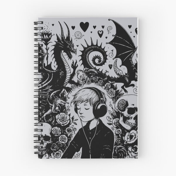 Item preview, Drowning out the the Demons, Goth Dark Aesthetic Dragons Skulls - Lost in the Music designed and sold by dreamsagellc.