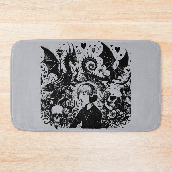 Item preview, Drowning out the the Demons, Goth Dark Aesthetic Dragons Skulls - Lost in the Music designed and sold by dreamsagellc.
