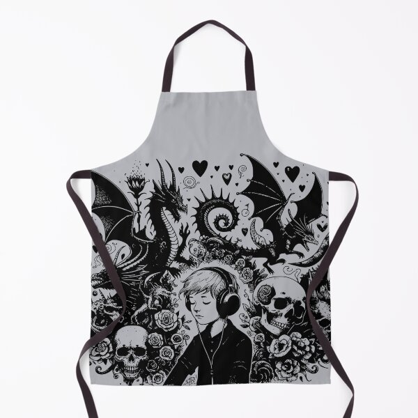 Item preview, Drowning out the the Demons, Goth Dark Aesthetic Dragons Skulls - Lost in the Music designed and sold by dreamsagellc.