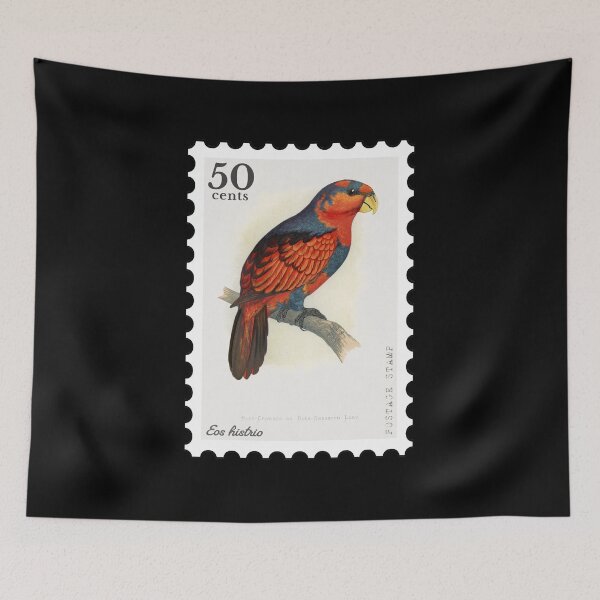 Item preview, Blue-Crowned or Blue-Breasted Lory (Eos histrio) Stamp designed and sold by RabbitK.