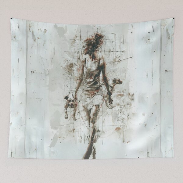 Item preview, Women And Dogs Portrait  Abstract  Art designed and sold by Obsidian Ink by Wilshire.