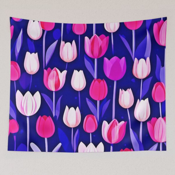 Item preview, Vibrant Tulip Flower Pattern Art designed and sold by Health And Fitness Posts e-Store.