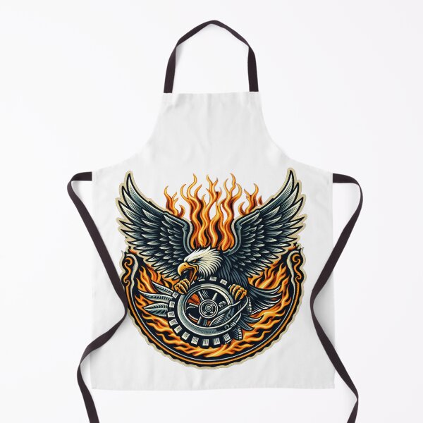 Item preview, Motorcycle Eagle in flames designed and sold by LvlUpPrints.