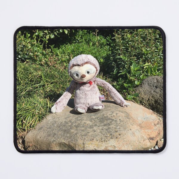 Item preview, Sloth plushie sitting on rock photograph designed and sold by vwagenet.