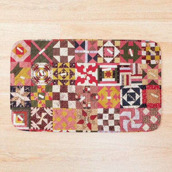 Item preview, Vintage Sampler Friendship Quilt Textile Print | Cali Boho | Bossy Cat Home designed and sold by BossyCatHome.