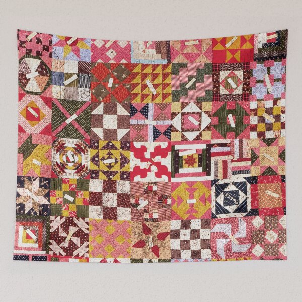 Item preview, Vintage Sampler Friendship Quilt Textile Print | Cali Boho | Bossy Cat Home designed and sold by BossyCatHome.