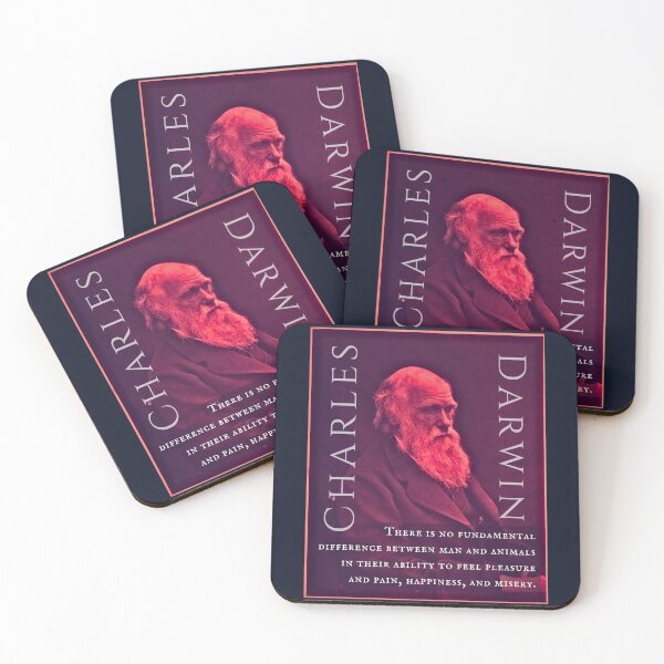 Item preview, Charles Darwin portrait and quote: There is no fundamental difference between man and animals in their ability to feel pleasure and pain... designed and sold by artbleed.