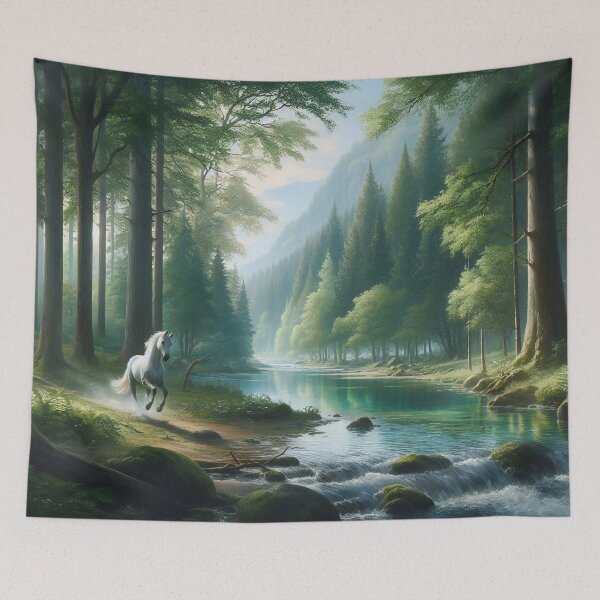 Item preview, Enchanted Forest Stream Illuminated by Gentle Morning Light designed and sold by ArtComixHaven.