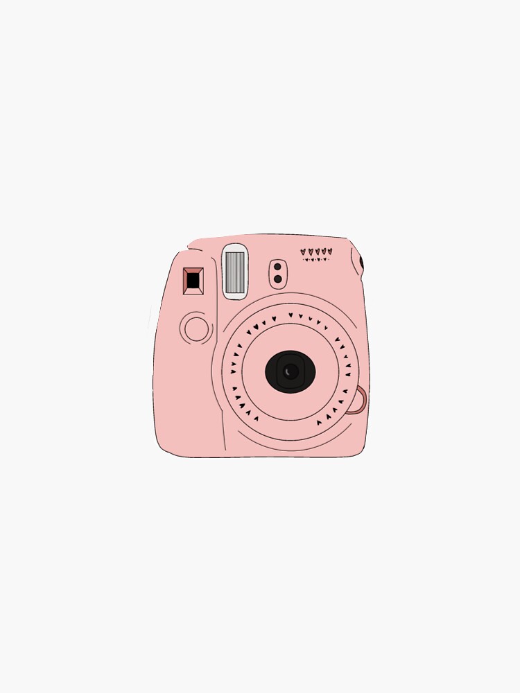 pink polaroid camera sticker by stelladabs redbubble
