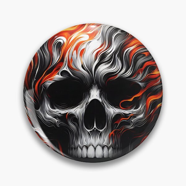 Item preview, Skull in flames designed and sold by LvlUpPrints.